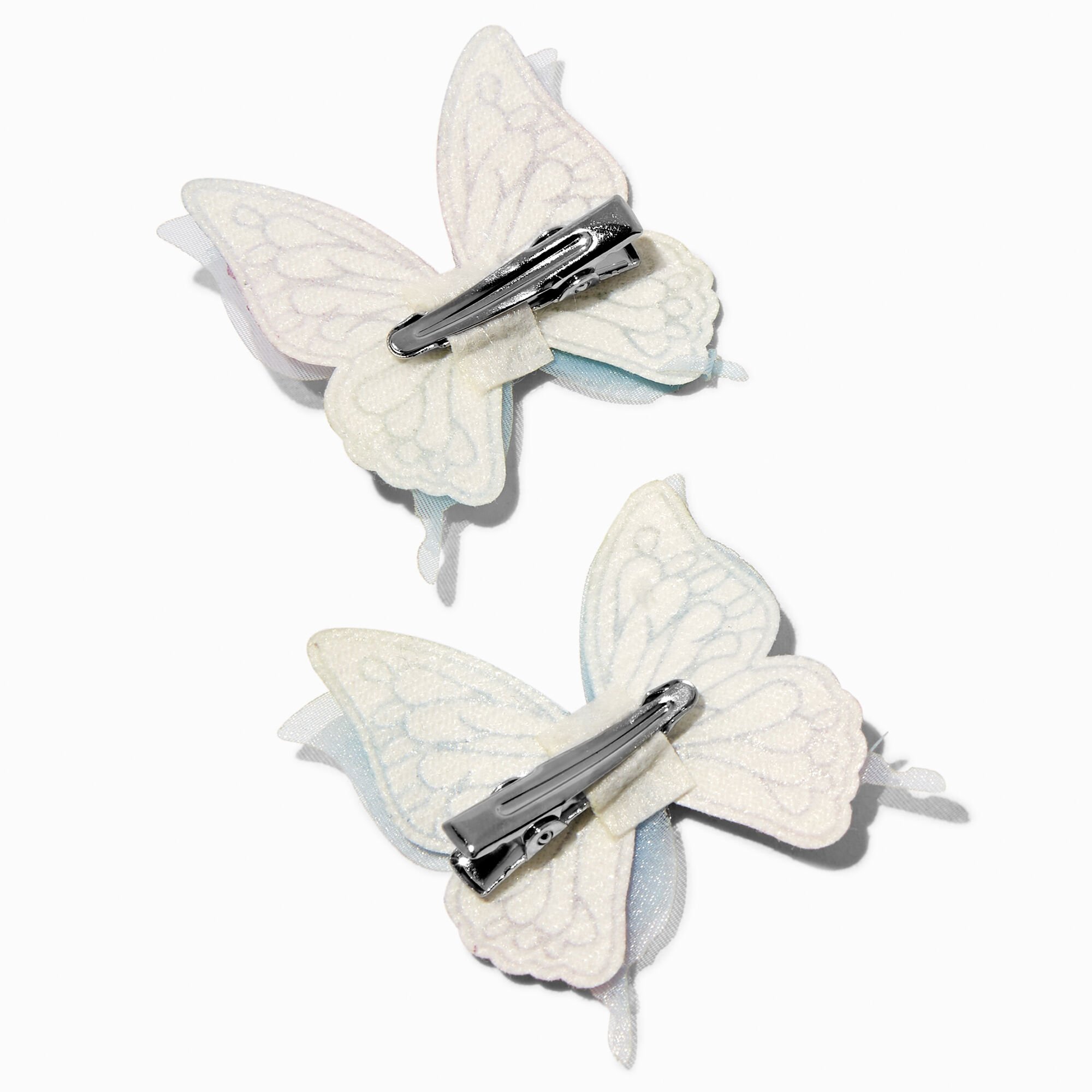 Claire's Club Blue Glitter Butterfly Hair Clips - 2 Pack,