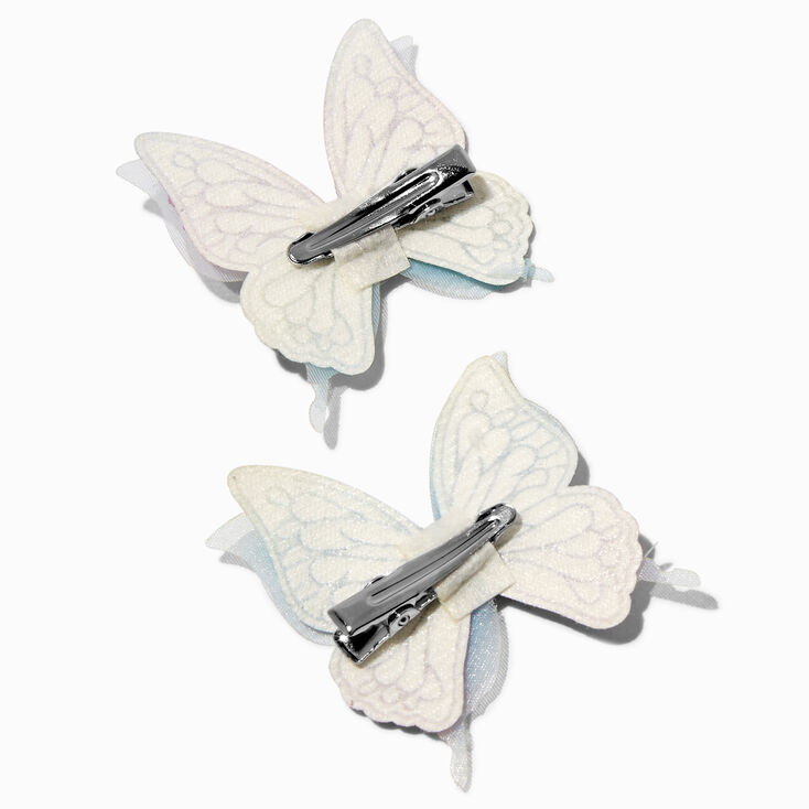 Claire&#39;s Club Blue Glitter Butterfly Hair Clips - 2 Pack,