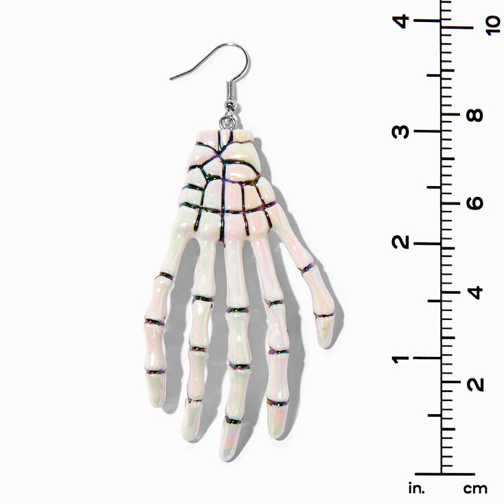 Skeleton Hands Iridescent Drop Earrings,