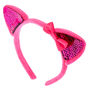 Claire&#39;s Club Reversible Sequins Cat Ears Headband - Pink,