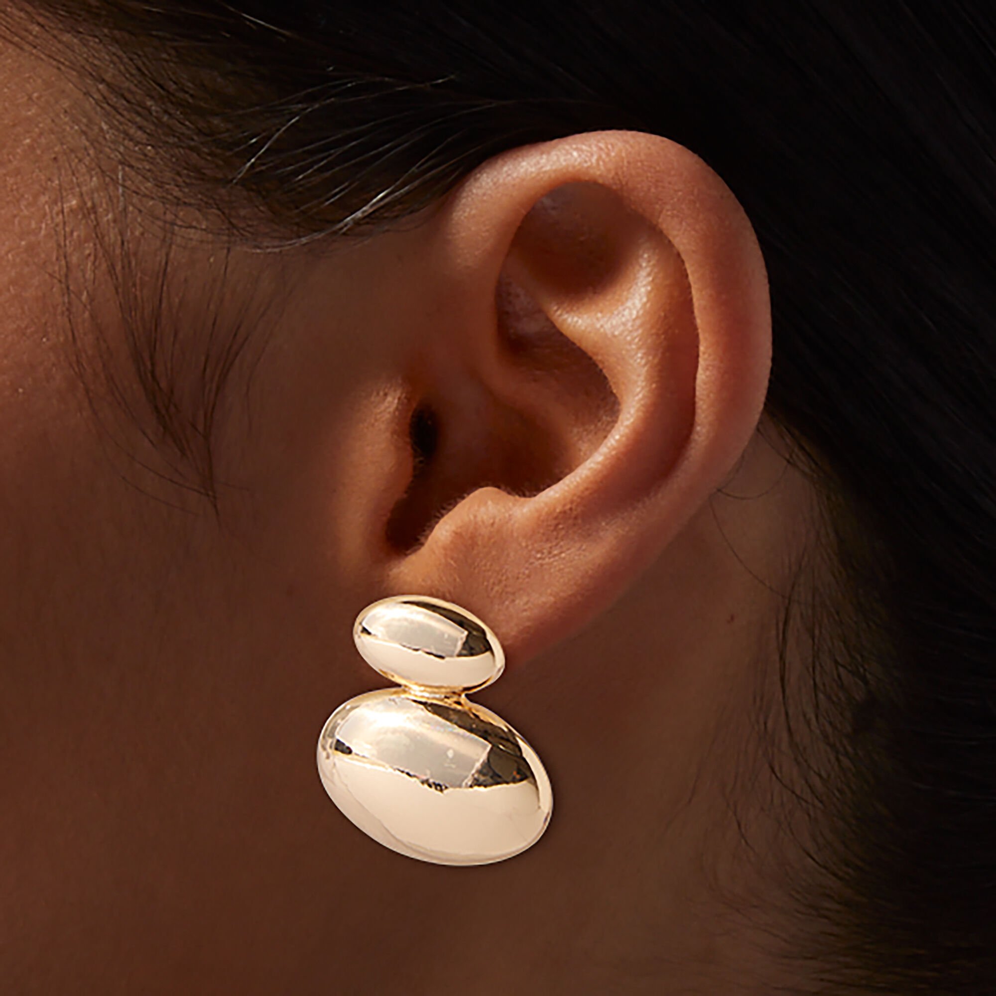 Gold-tone Melty Bubble Drop Earrings,