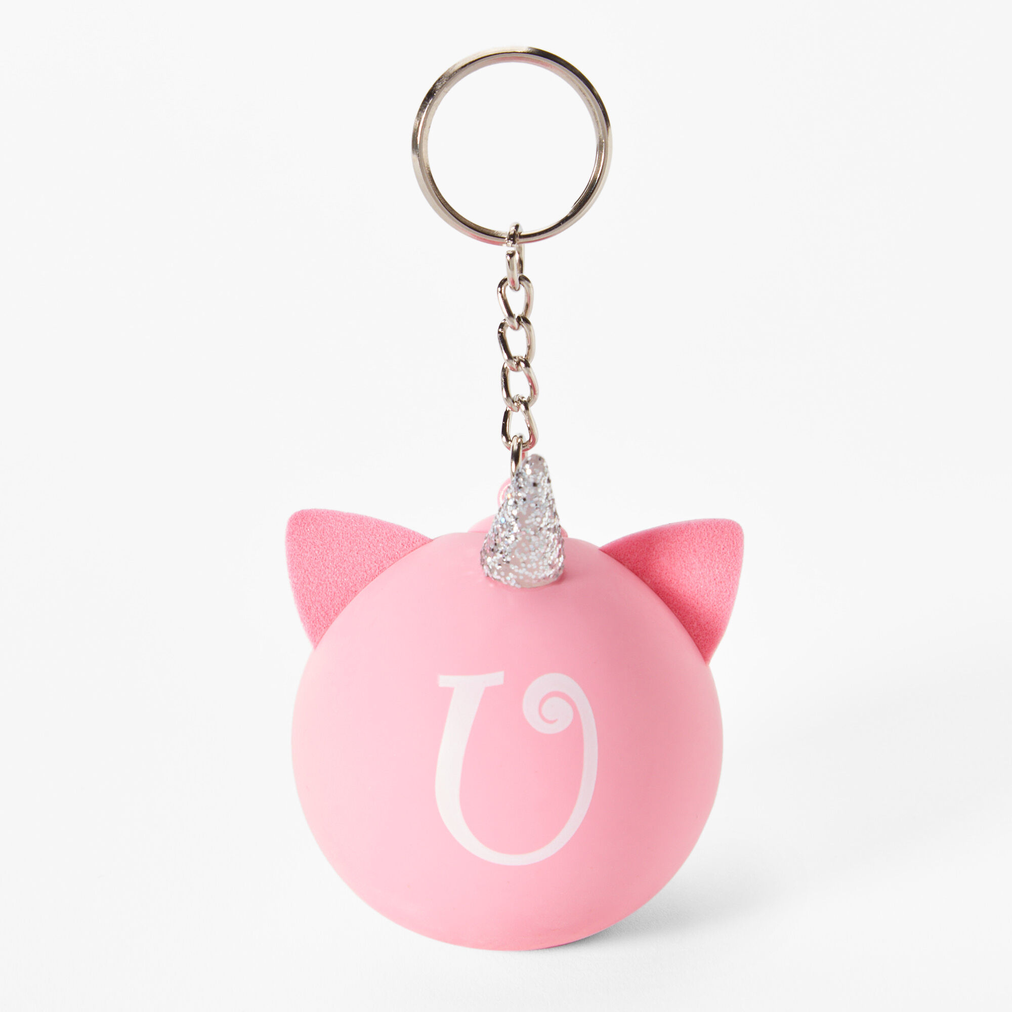 View Claires Initial Unicorn Stress Ball Keyring Pink U information