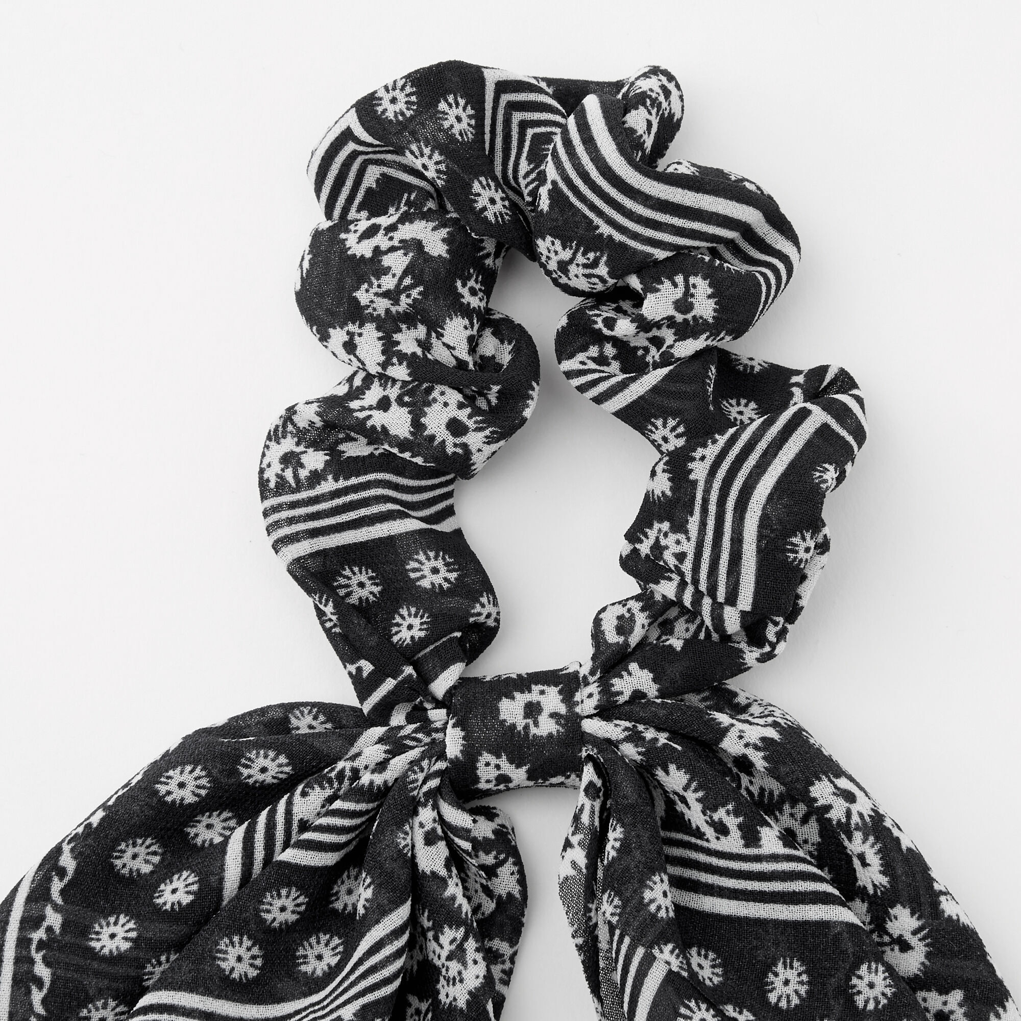 Paisley Bandana Scarf Scrunchie - Navy,