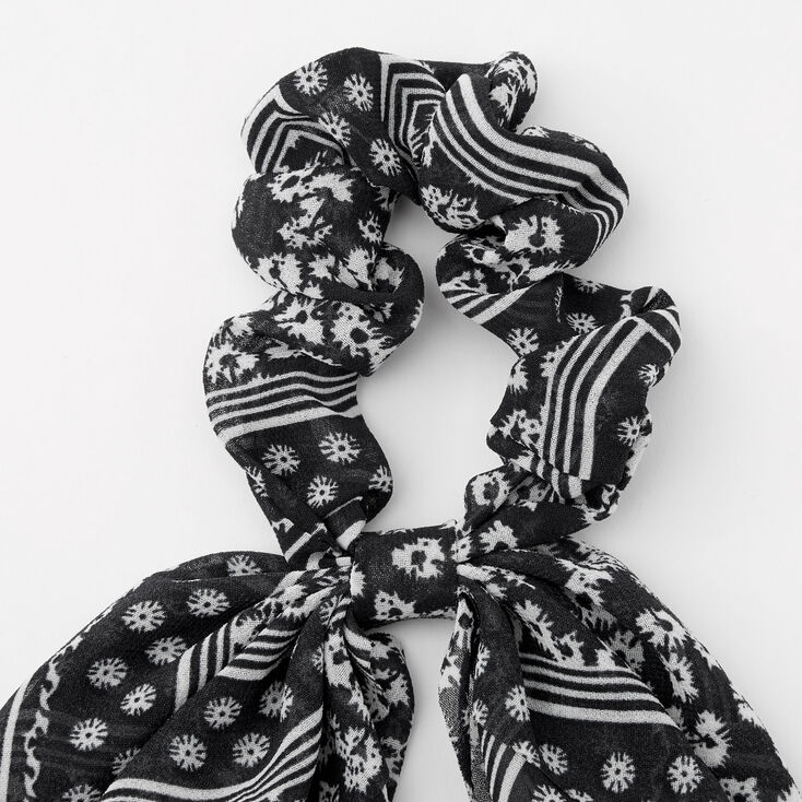 Paisley Bandana Scarf Scrunchie - Navy,