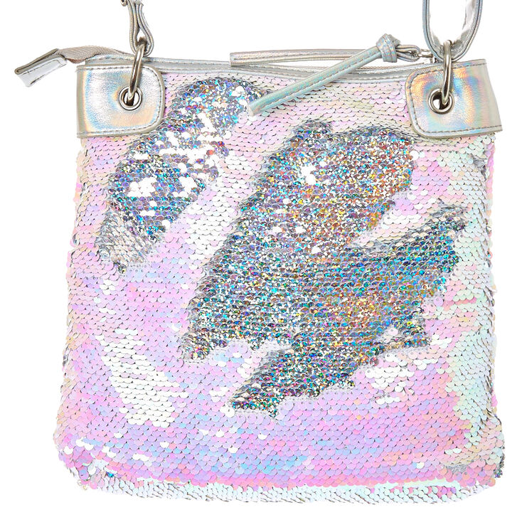 Iridescent Reversible Star Sequin Crossbody,