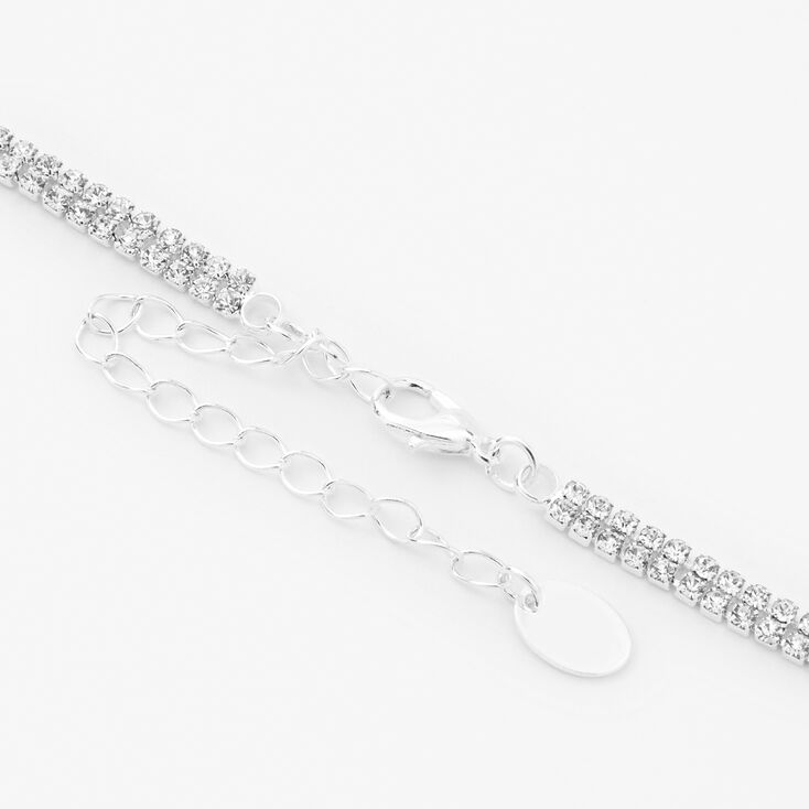 Silver Rhinestone Leaf Choker Necklace,