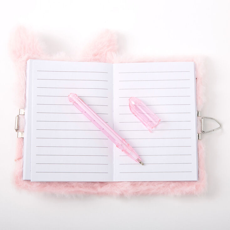Pink Bunny Plush Lock Diary,