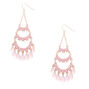 3&quot; Sparkle Chandelier Drop Earrings  - Pink,