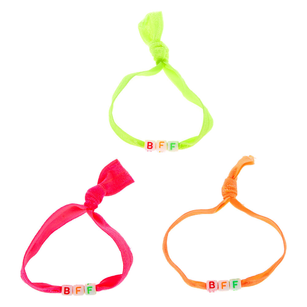Neon Ribbon Stretch Friendship Bracelets - 3 Pack,