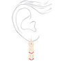 Gold 3&quot; Bead Chandelier Drop Earrings - Red,