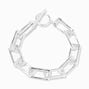 Silver-tone Toggle Rectangle Chain Link Bracelet,