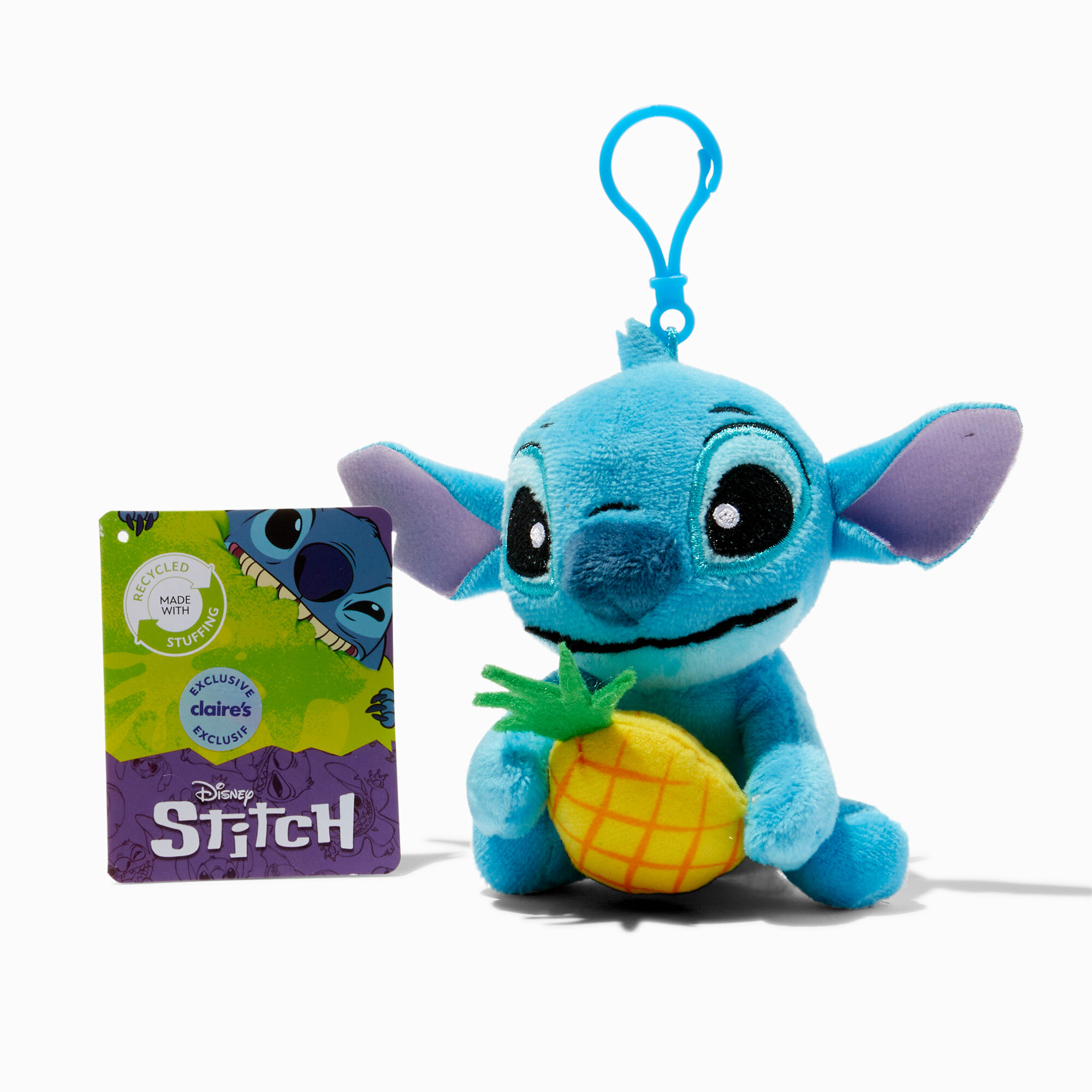 View Disney Stitch Pineapple Claires Exclusive Plush Bag Clip information