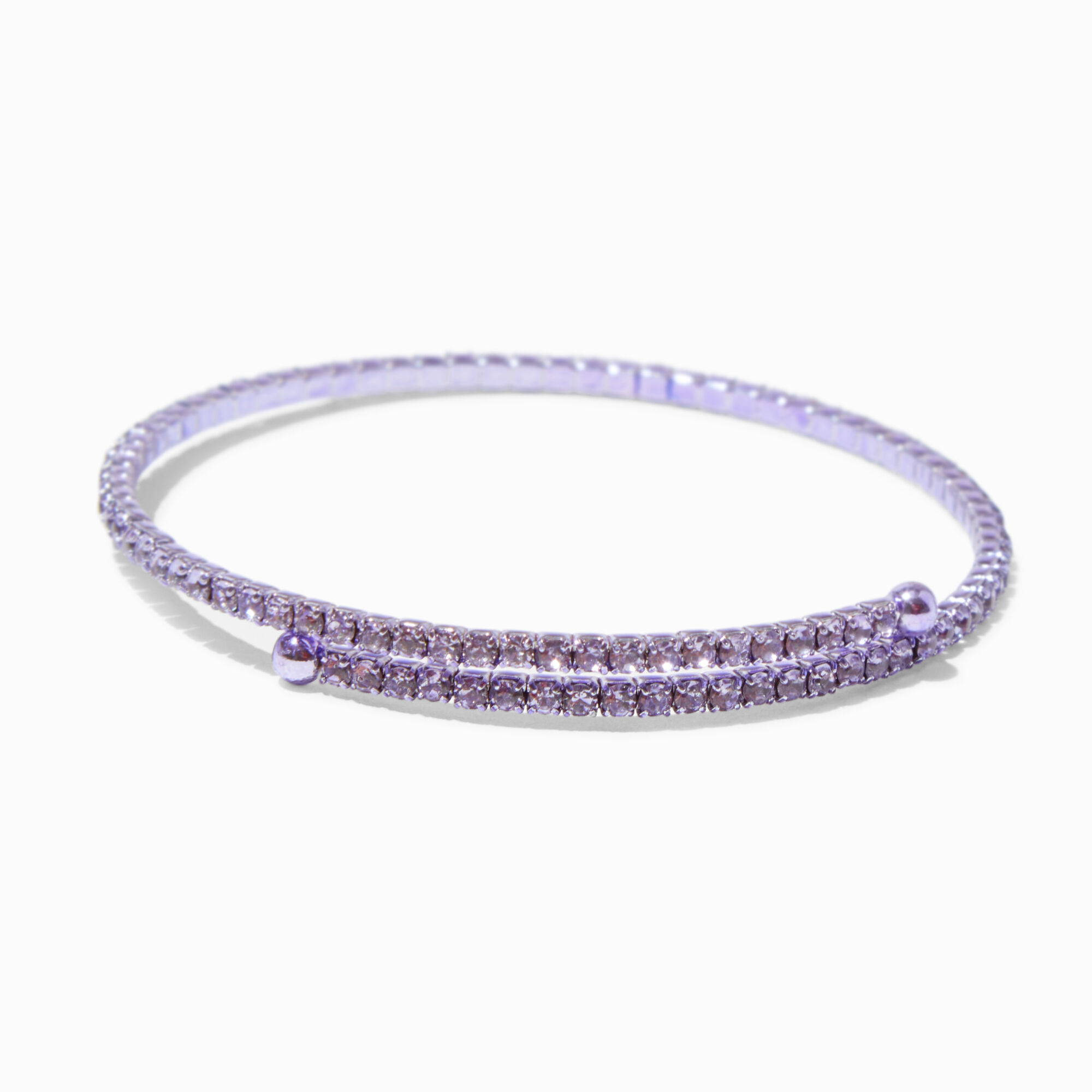 View Claires Crystal Anodized Bangle Bracelet Purple information
