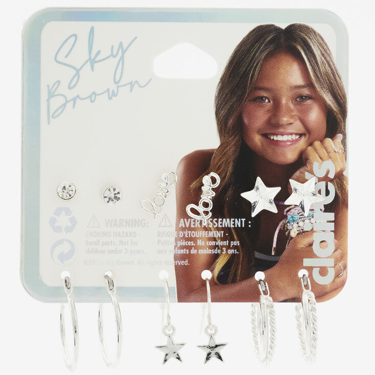 Sky Brown&trade; Stud and Hoop Earrings - 6 Pack,