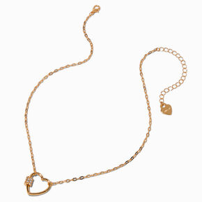 T H E M E x Claire&#39;s Gold-tone Heart Carabiner Necklace,
