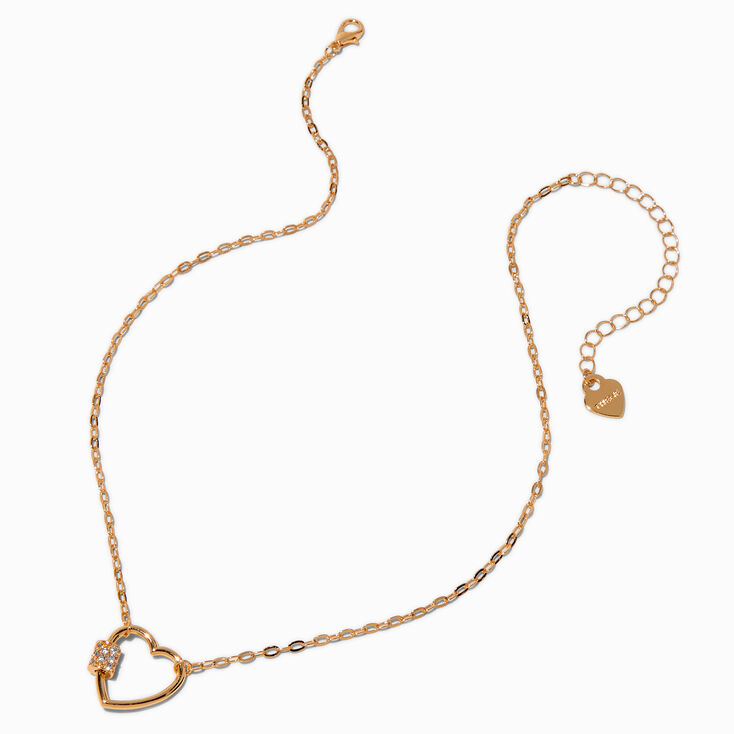 T H E M E x Claire&#39;s Gold-tone Heart Carabiner Necklace,