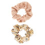 Small Dusty Floral Hair Scrunchies - Pink, 2 Pack,