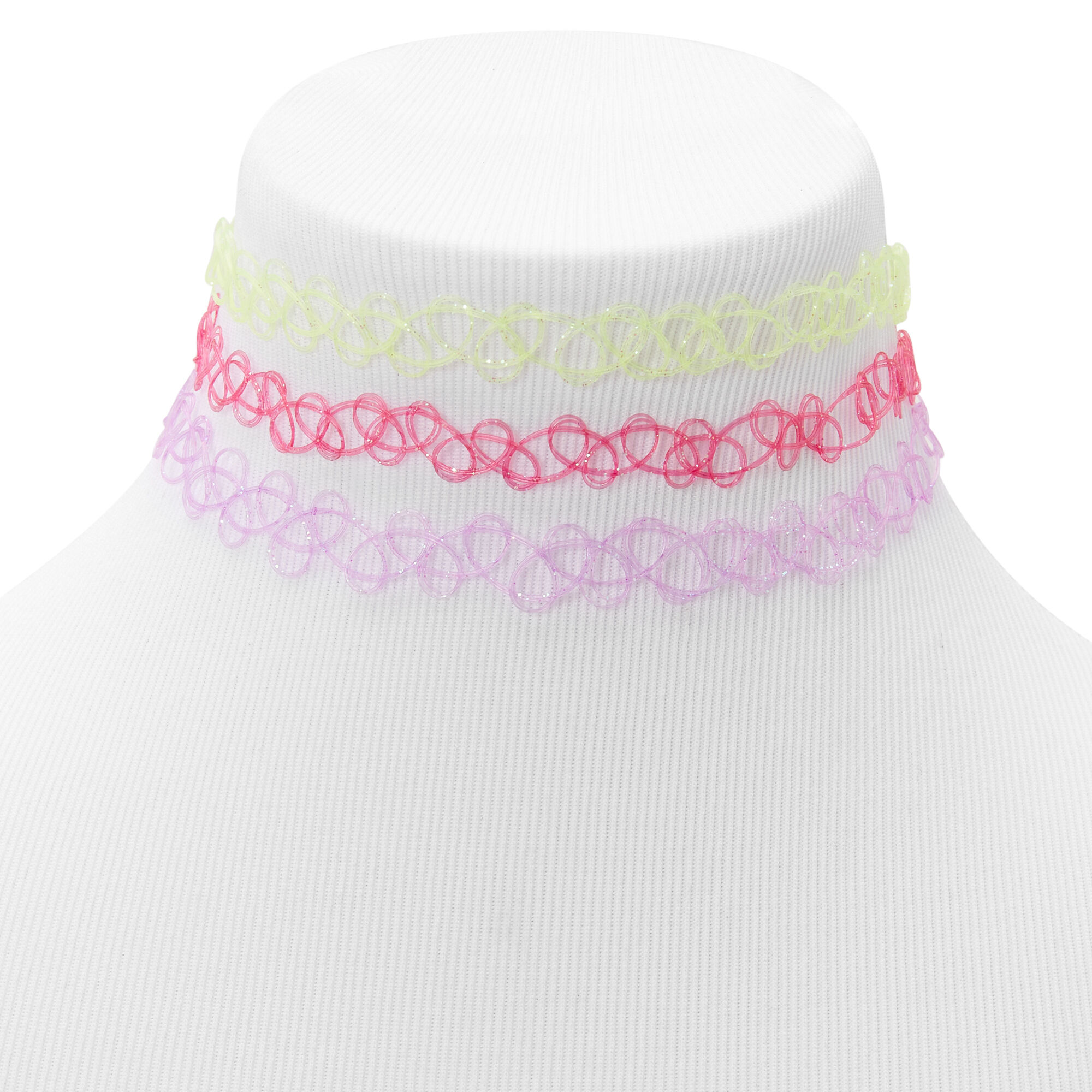 Glitter Choker Necklaces - 3 Pack |