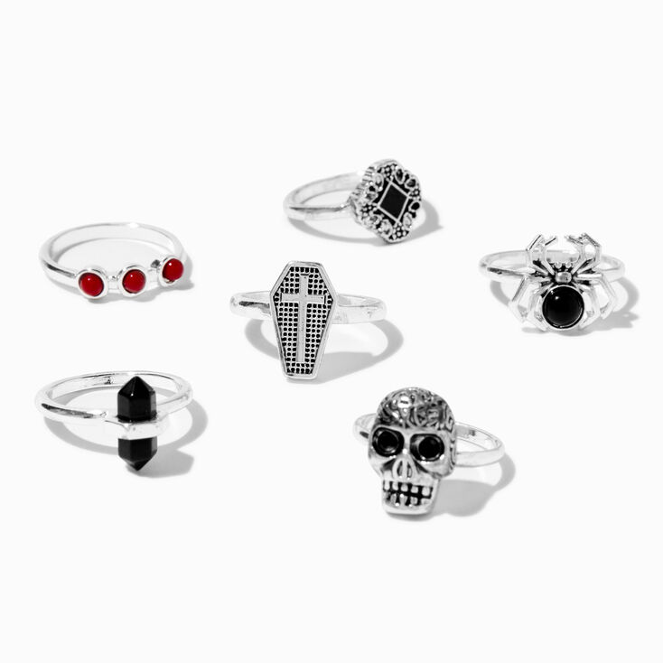 Gothic Style Mixed Rings - 6 Pack,