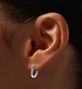 C LUXE by Claire&#39;s Sterling Silver Oval Clicker Hoop Earrings,
