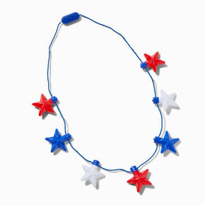 Stars &amp; Stripes Red, White, &amp; Blue Stars Light-Up Necklace,