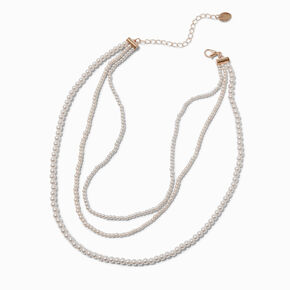 Blush Pink Pearl Multi-Strand Necklace,