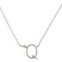 Silver Stone Initial Pendant Necklace - Q,