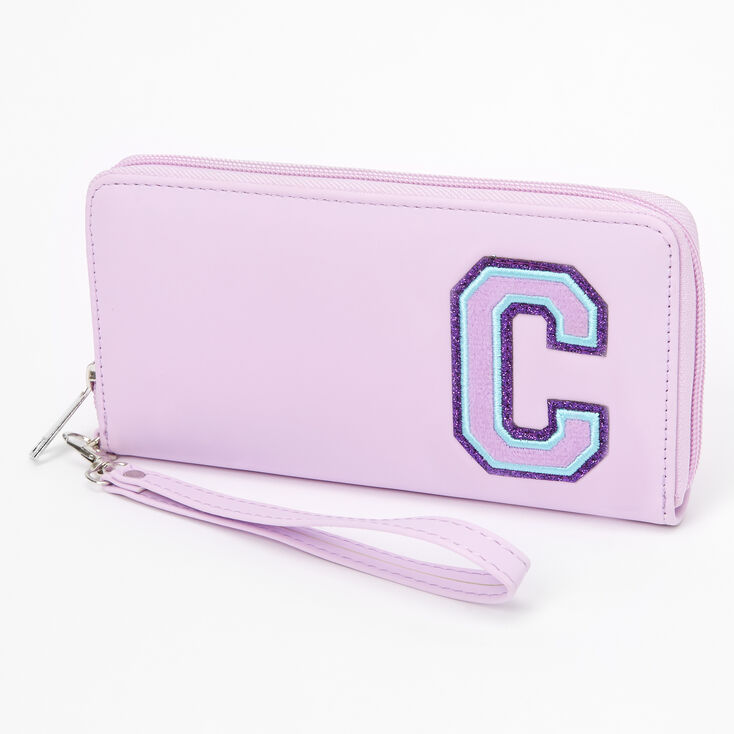 Pink Varsity Initial Wristlet - C,