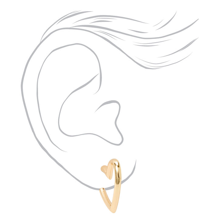 Gold 20MM Heart Hoop Earrings,