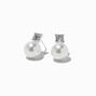 Clous d&#39;oreilles perle d&rsquo;imitation strass couleur argent&eacute;e,