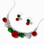 Rose Gold Twisted Fringe 16&quot; Necklace &amp; 3&quot; Drop Earrings Jewelry Set,