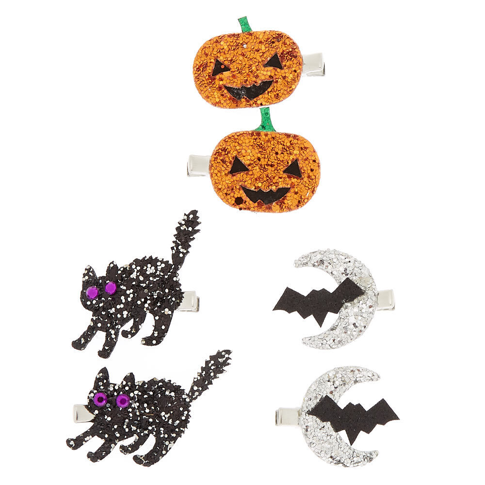 Glitter Halloween Hair Clips - 6 Pack,