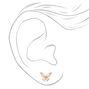 Gold-tone Cubic Zirconia Butterfly Stud Earrings,