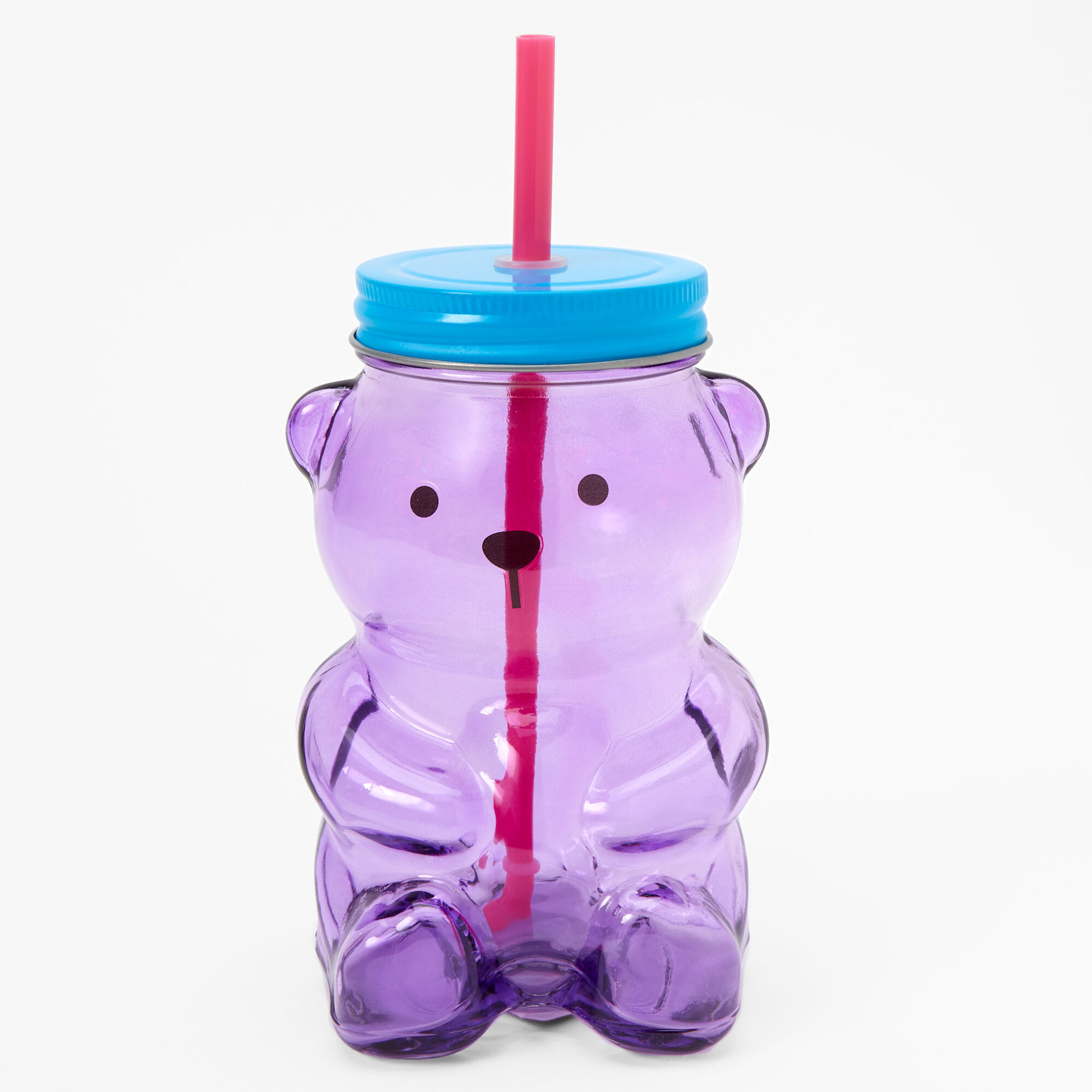 View Claires Mason Jar Bear Tumbler Purple information