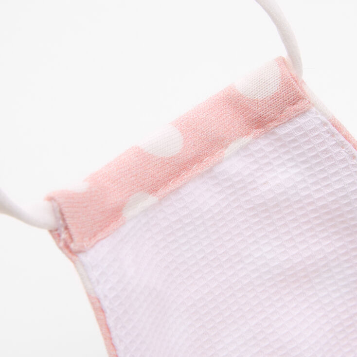 3 Pack Cotton Pink and White Polka Dot Face Masks - Child Medium/Large,