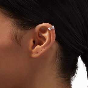 Silver-tone Embellished Daisy Ear Cuff,