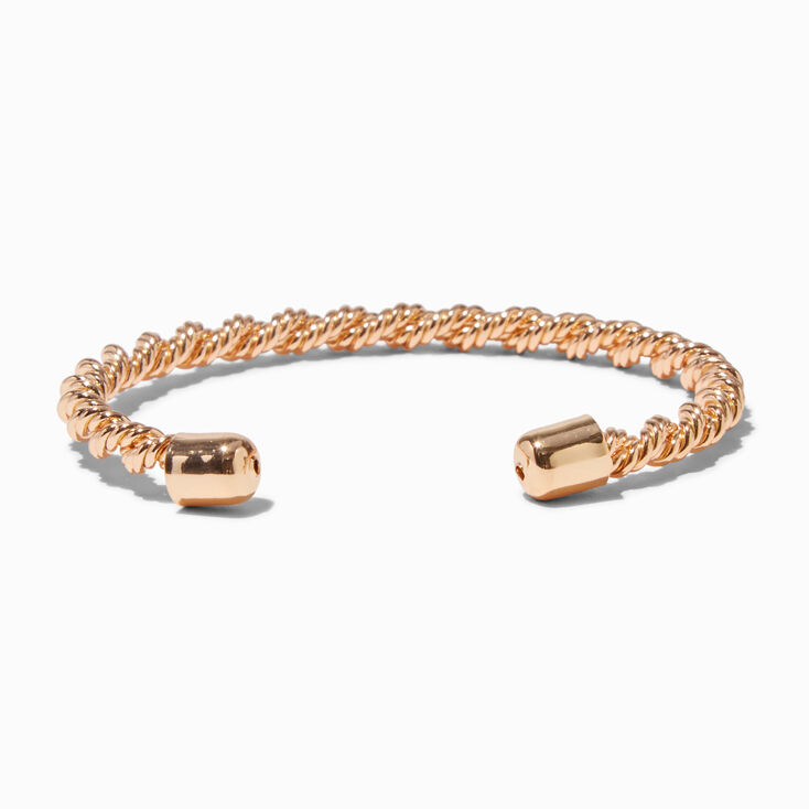Gold-tone Twisted Rope Cuff Bracelet