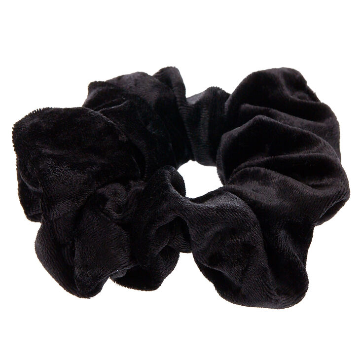 Medium Velvet Hair Scrunchie - Black,