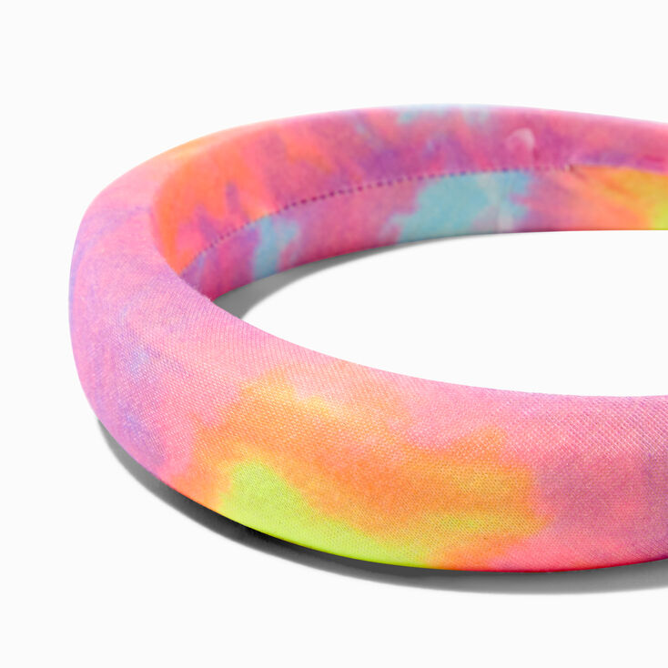 Rainbow Tie Dye Textured Fabric Covered Headband,