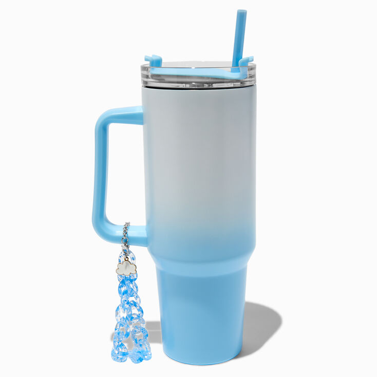 Blue Ombr&eacute; Stainless Steel Handled Tumbler,