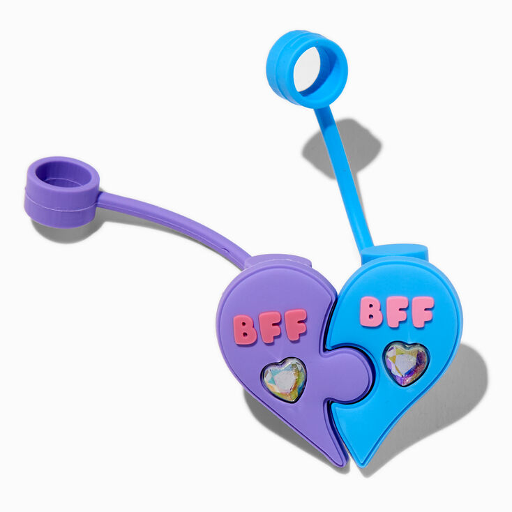Best Friends Split Heart Straw Covers - 2 Pack,