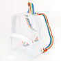 Transparent Rainbow Strap Small Backpack - Clear,