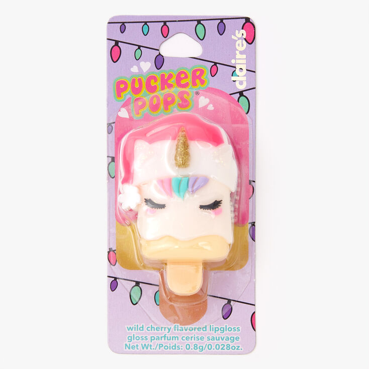 Pucker Pops Santa Lip Gloss -- Wild Cherry,