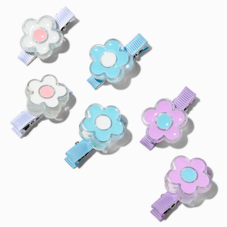 Claire&#39;s Club Pastel Flower Hair Clips - 6 Pack,