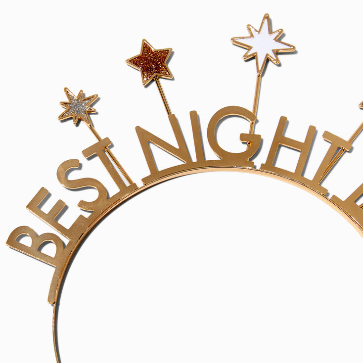 &quot;Best Night Ever&quot; Star Gold-tone Headband,