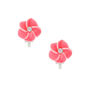 Tropical Flower Clip On Earrings - Pink,