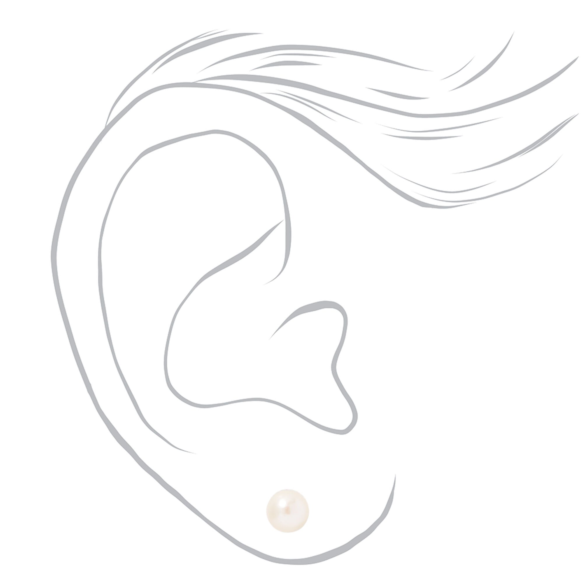 14kt White Gold 5mm Pearl Studs Ear Piercing Kit with Ear Care Solution,