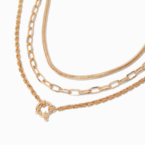 Gold-tone Chain Necklaces - 3 Pack,