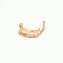 Gold 20G Dainty Crystal Nose Ring,