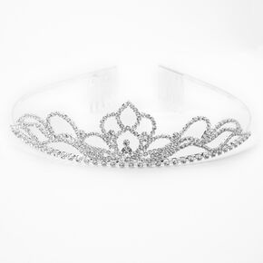 Silver-tone Rhinestone Mini Lotus Tiara,